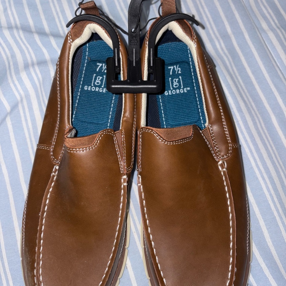 George Men's Tan Slip-On Loafers